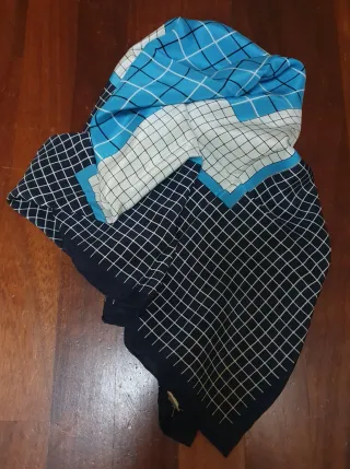 Foulard in seta donna blu e bianco