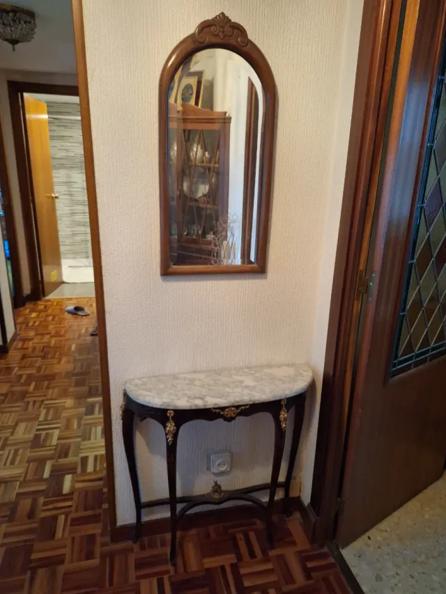 Consola recibidor madera y mármol