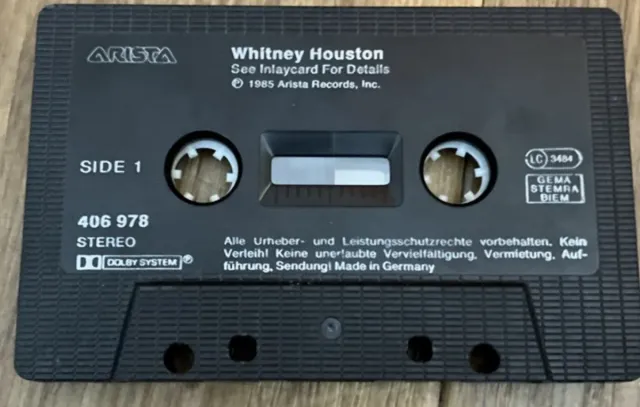 Casete Whitney Houston 1985 R&B/Soul