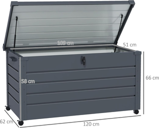 Baule da Giardino da 311L con Serratura, 2 Manigli