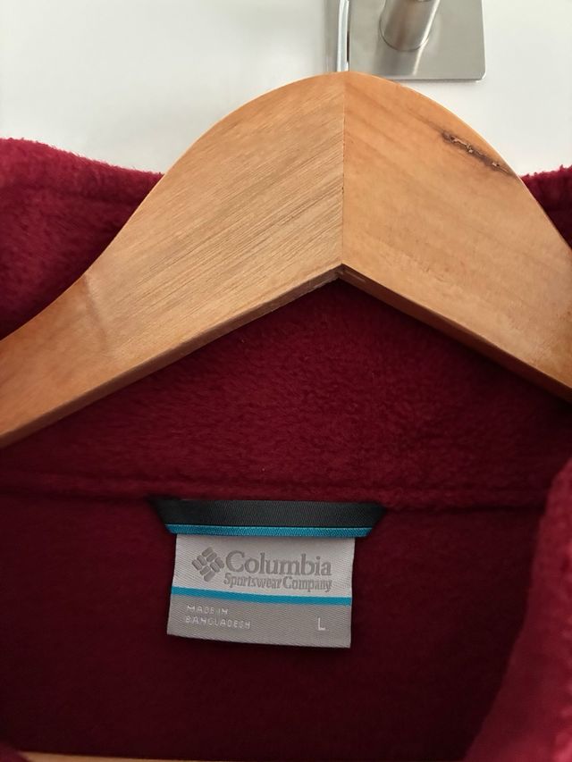 Chaqueta Polar Columbia Cremallera Roja y Negra