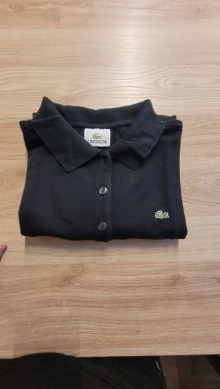 Polo Lacoste Mujer Talla 40 Negro