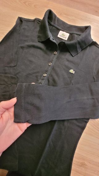Polo Lacoste Mujer Talla 40 Negro