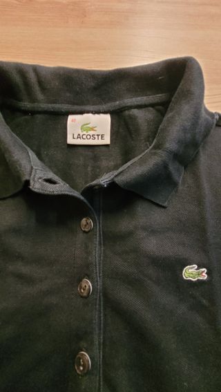 Polo Lacoste Mujer Talla 40 Negro