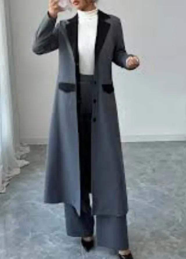 Abrigo largo cuello terciopelo talla única