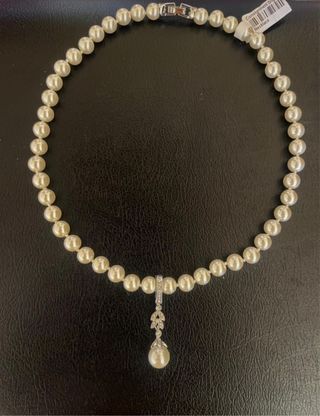 Collana simil perle con pendente