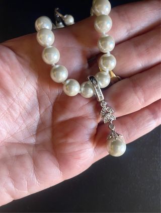 Collana simil perle con pendente