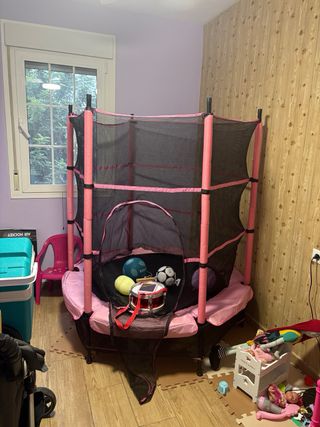 Cama elástica infantil con red de seguridad