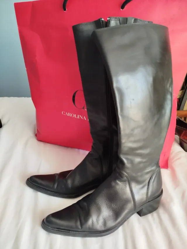 Botas altas de piel de marca