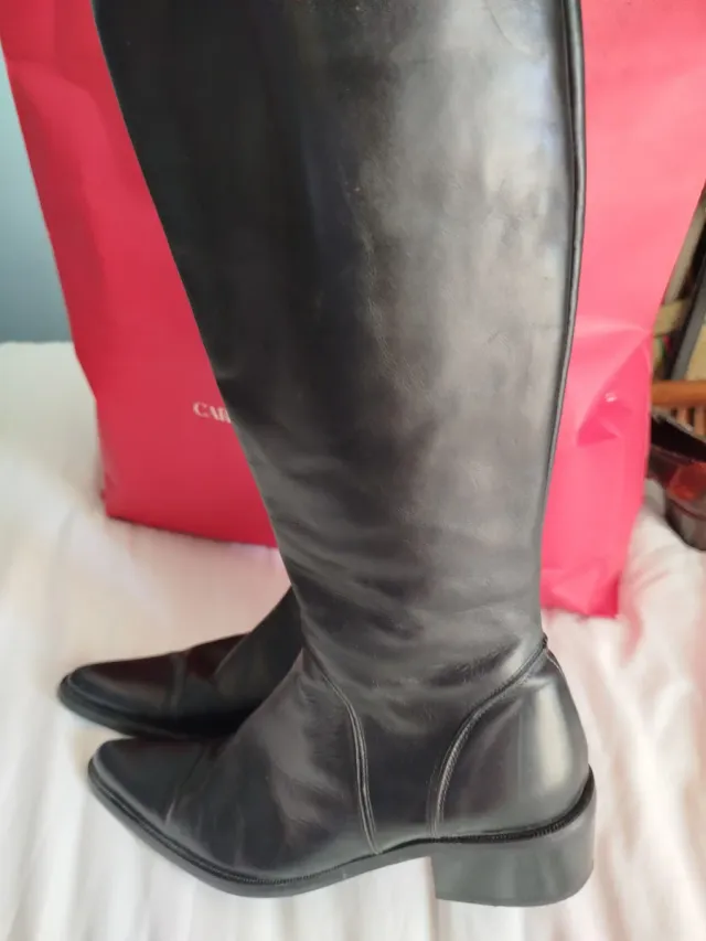 Botas altas de piel de marca