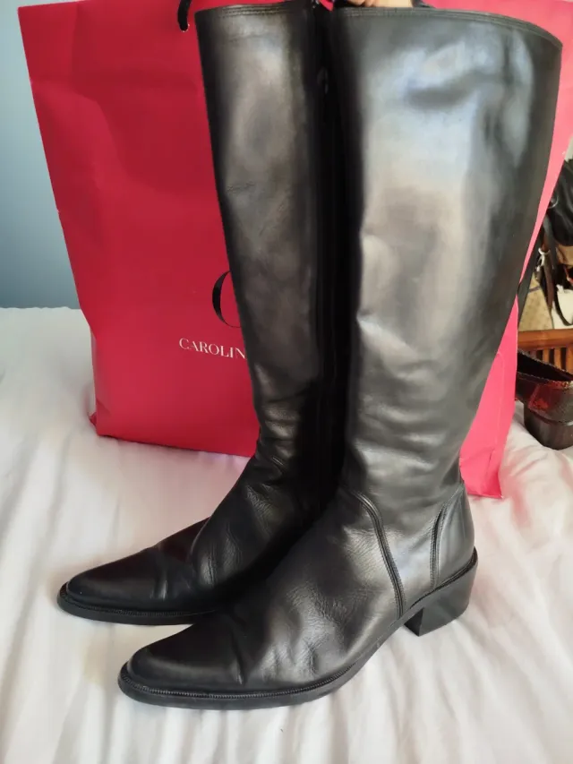 Botas altas de piel de marca