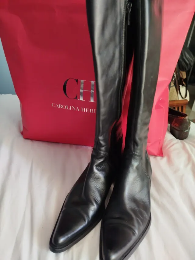 Botas altas de piel de marca