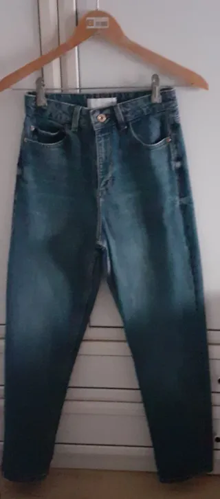 Pantalón vaquero Zara Mon Fit Mujer Azul