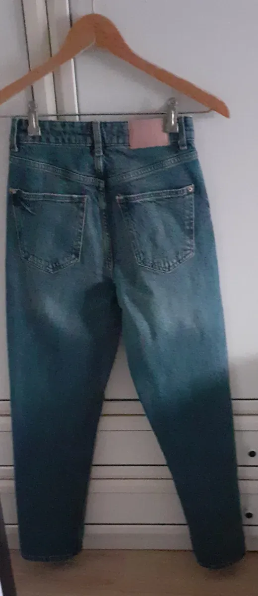 Pantalón vaquero Zara Mon Fit Mujer Azul