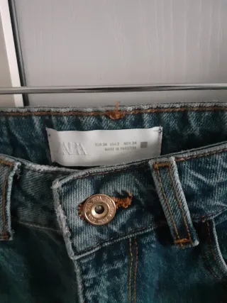 Pantalón vaquero Zara Mon Fit Mujer Azul