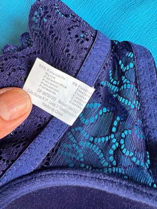 Lote 2 Sujetador de encaje en azul y beige 90C