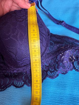 Lote 2 Sujetador de encaje en azul y beige 90C