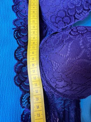 Lote 2 Sujetador de encaje en azul y beige 90C