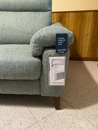 Divano 3 posti verde in tessuto