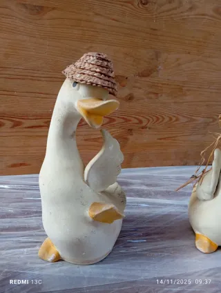 Set 3 Decorazioni Natale Anatre Cappello