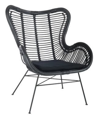 Poltrona in rattan e metallo nero