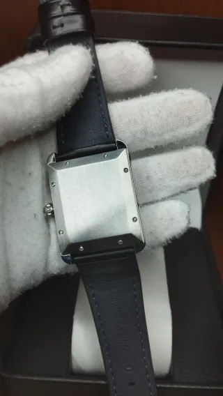 Reloj Seiko Mod Vintage Tank Negro Blanco y Azul