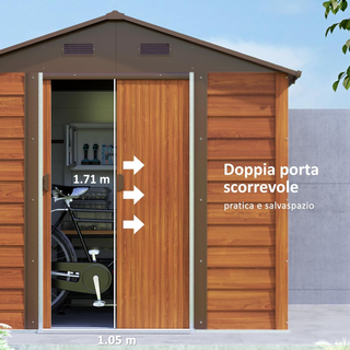 Casetta da Giardino 4.07m2 in Acciaio Zincato con