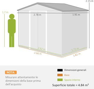 Casetta da Giardino 4.84m² in Acciaio Zincato con