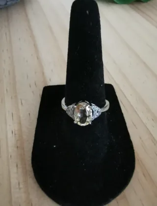 Anillo Citrino Natural Ajustable.