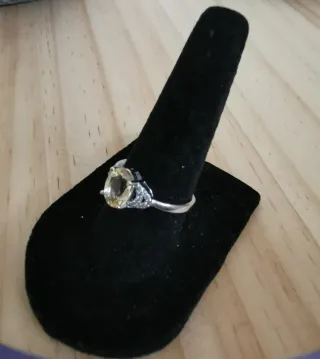 Anillo Citrino Natural Ajustable.