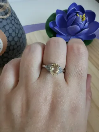 Anillo Citrino Natural Ajustable.