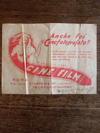 Vecchio volantino Cine Film Roma