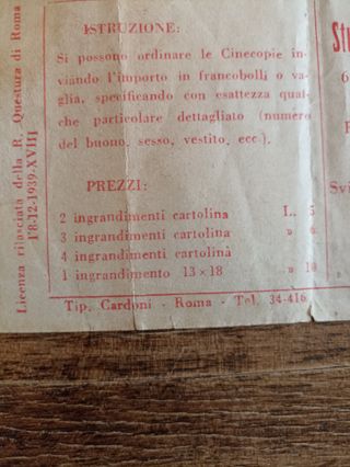 Vecchio volantino Cine Film Roma