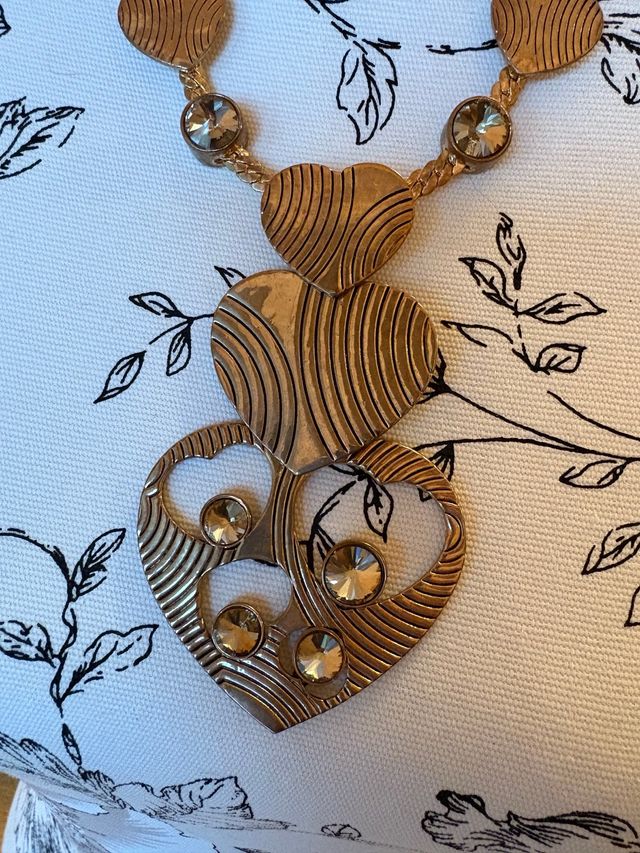 Collana cuori con cristalli champagne