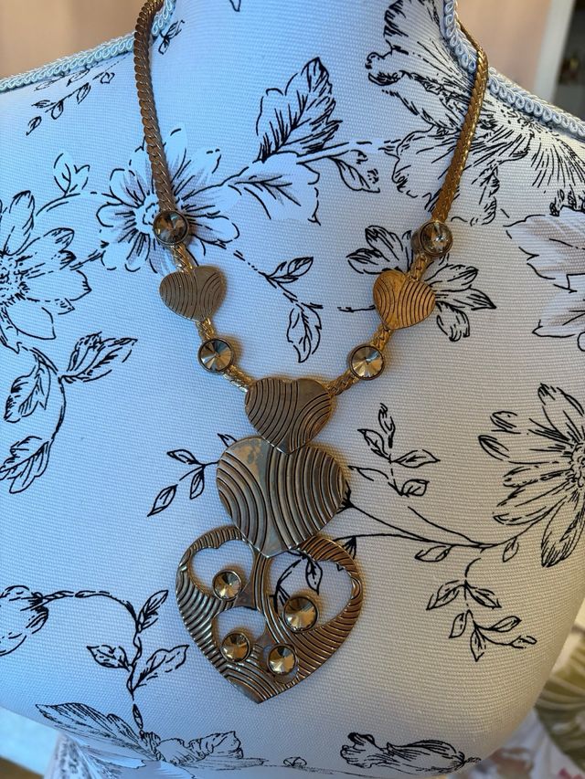 Collana cuori con cristalli champagne