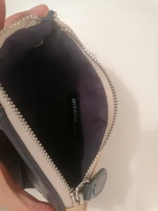 Cartera monedero Misako beige y azul