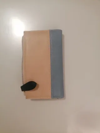 Cartera monedero Misako beige y azul