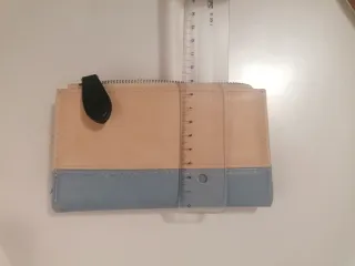 Cartera monedero Misako beige y azul
