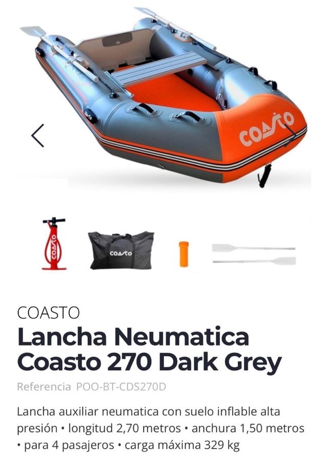 Lancia pneumatica CoastO 270 Grigio Scuro