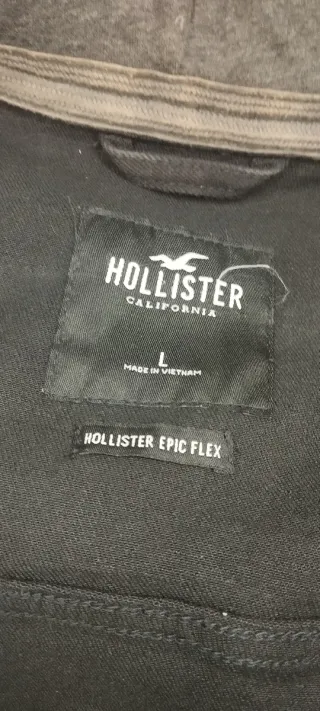 Chaqueta Hollister Negra y Gris con Capucha