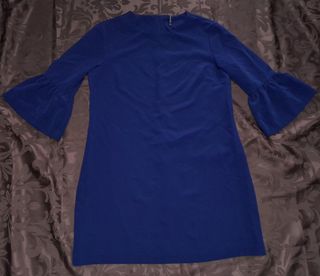 Vestido azul mujer mangas volantes