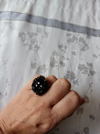 Anillo Negro Estilo Swarovski