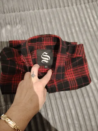 Camisa cuadros tela tipo felpa Talla XS