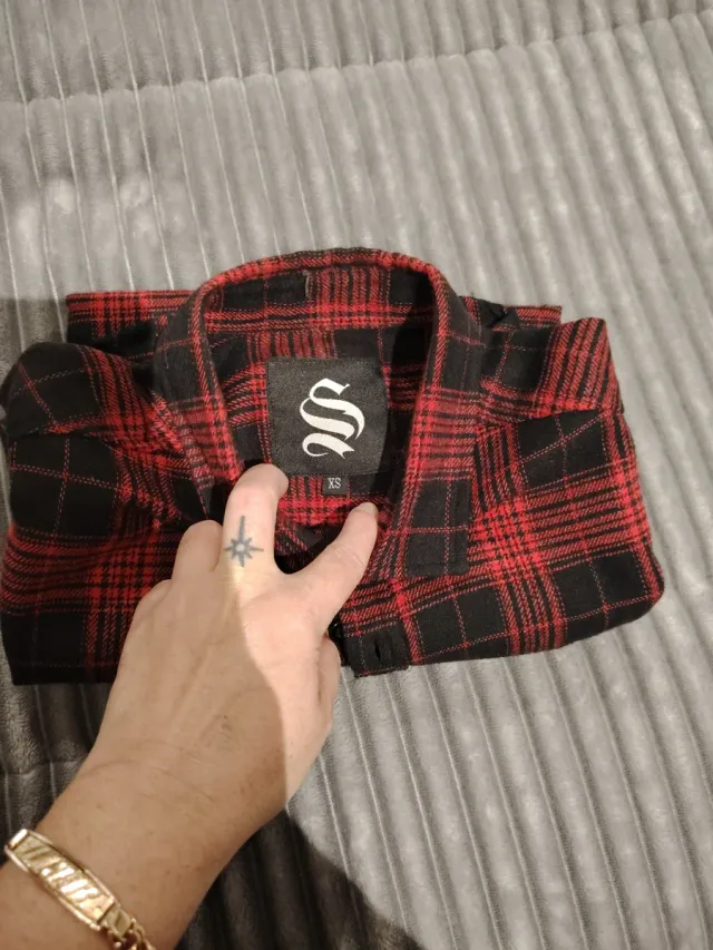 Camisa cuadros tela tipo felpa Talla XS