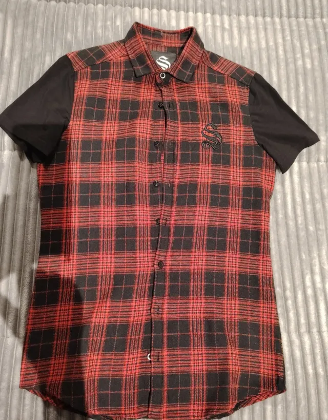 Camisa cuadros tela tipo felpa Talla XS