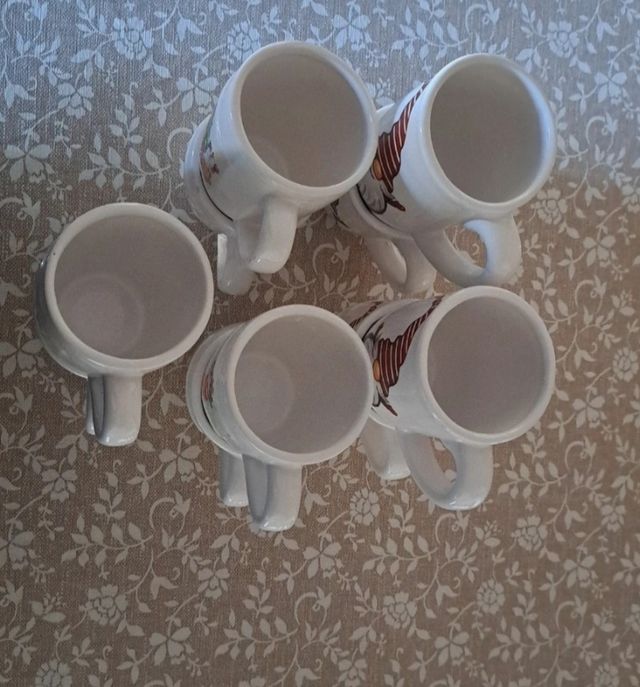 Set 10 Tazze Ceramica Natale Gnomi e Calze