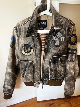Cazadora de cuero piloto americano XS Schott