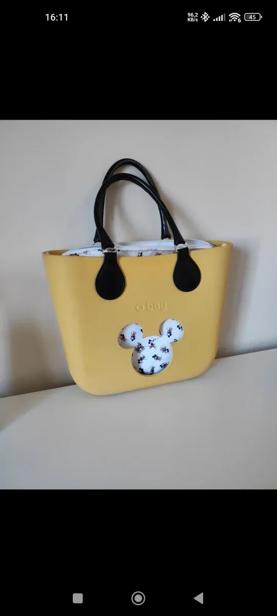 Bolsa O bag amarela com Mickey