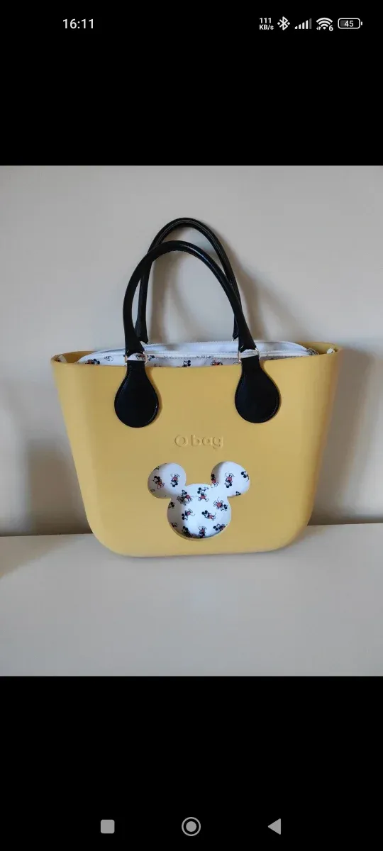 Bolsa O bag amarela com Mickey