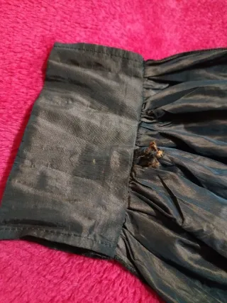 Gonna lunga ampia marrone lucido con frange